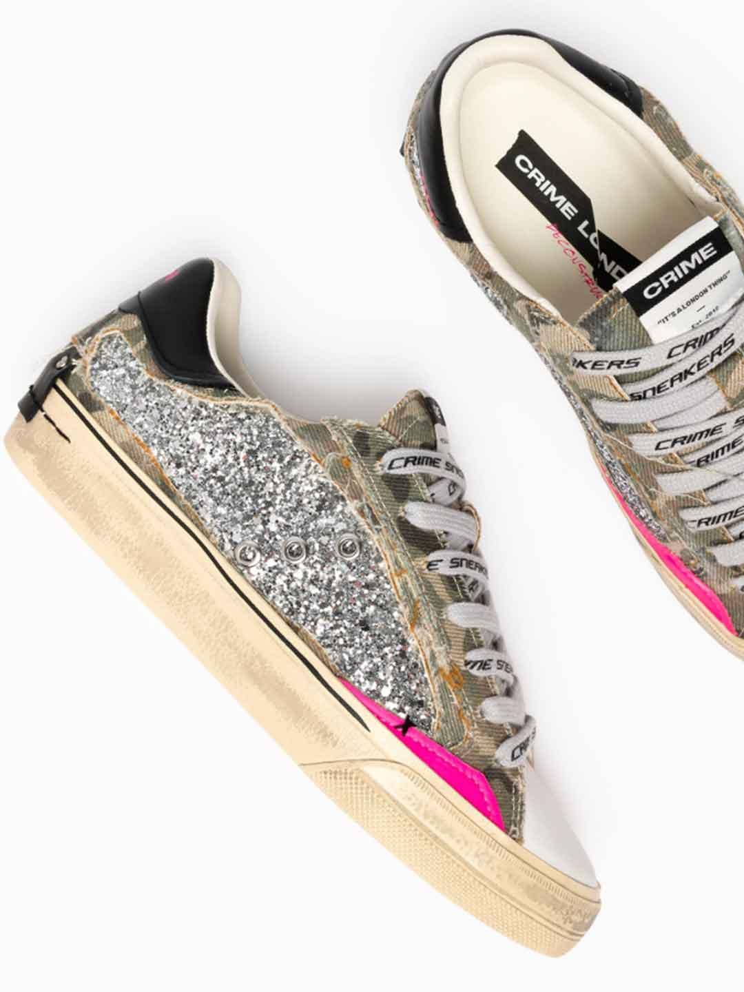 Crime Decostructed sneakers verde militare