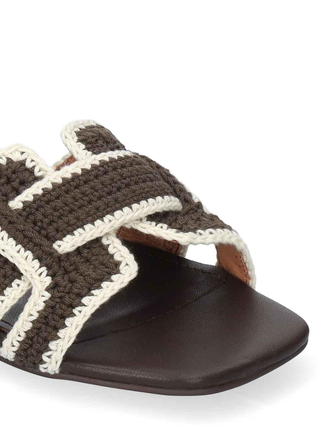 Bibi Lou Holly Flat sandali marrone in corda