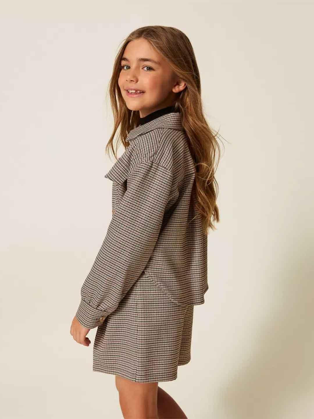Twinset camicia kids a fantasia pied-de-poule