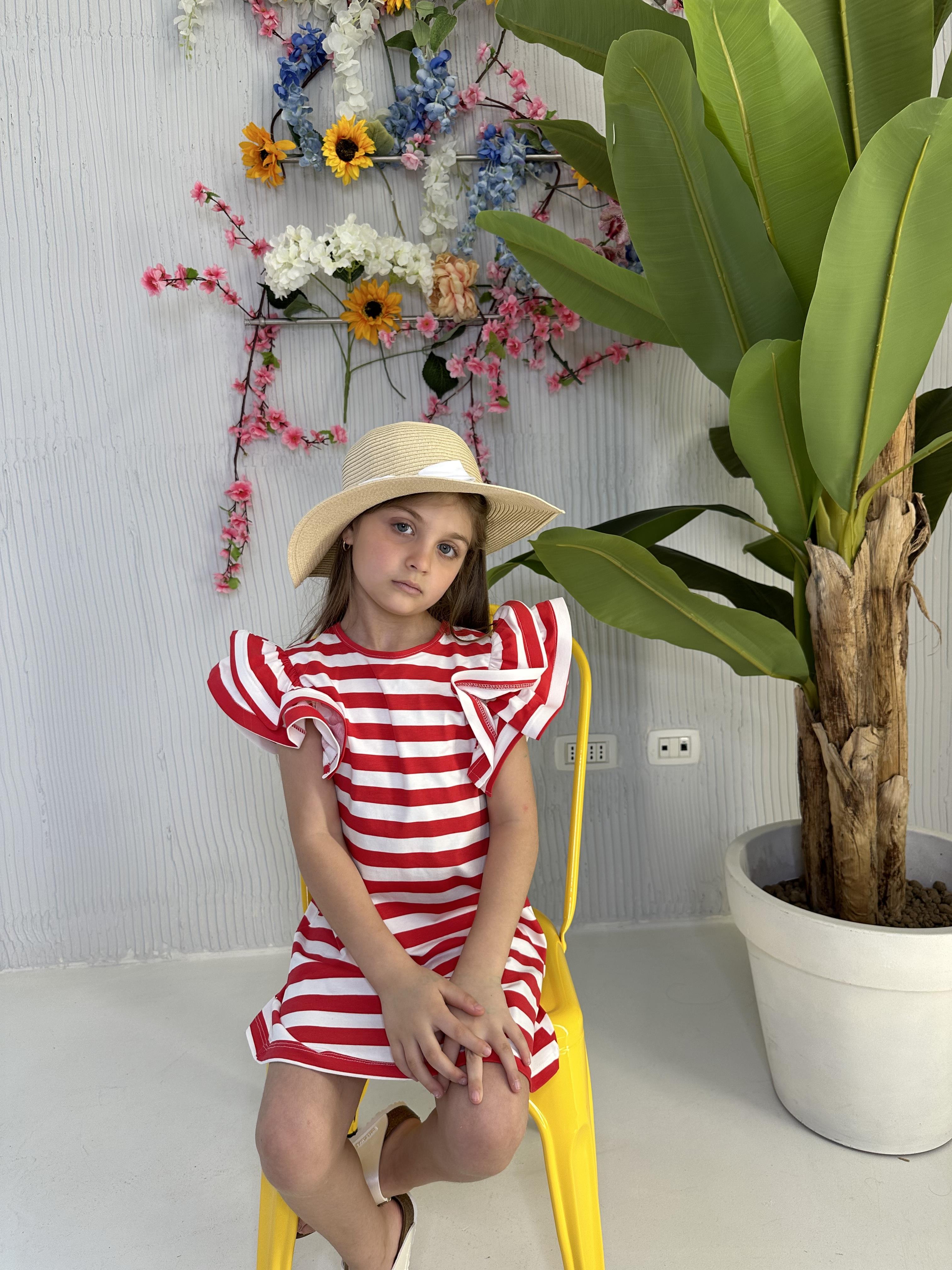 Vicolo abito kids rosso a righe