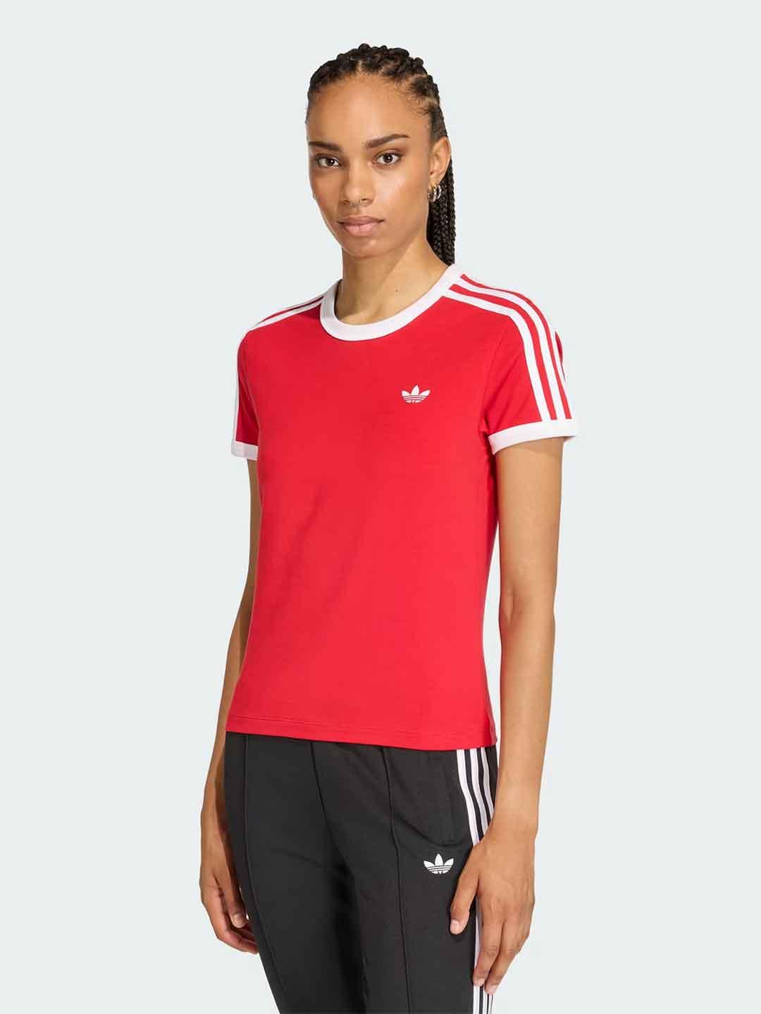 Adidas 3 Stripes t-shirt rosso