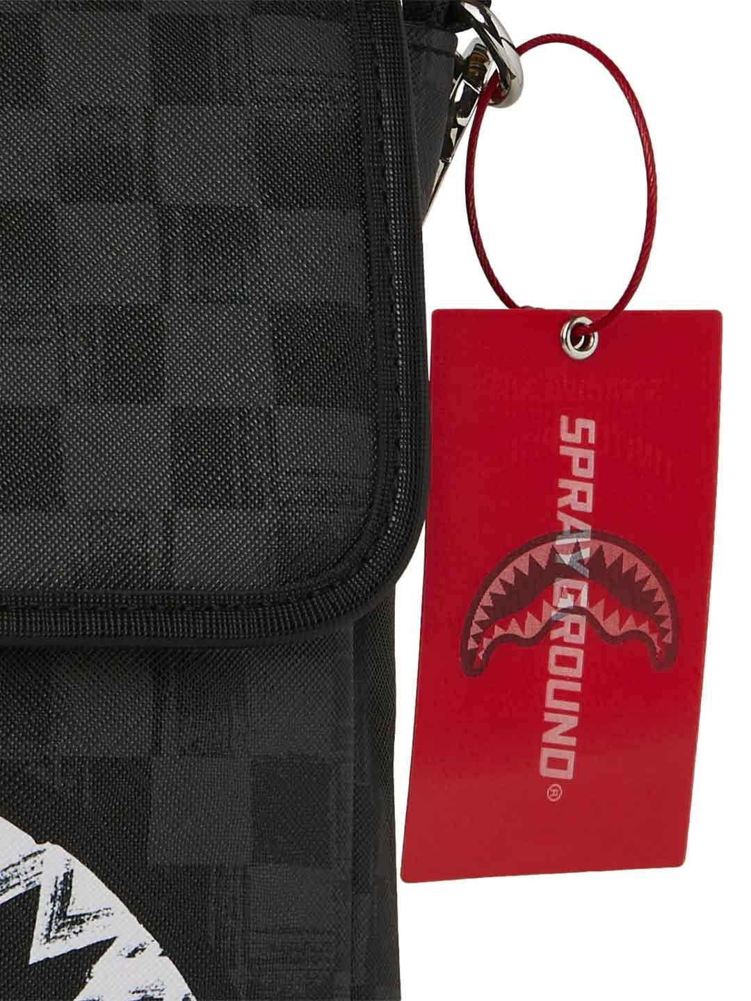 Sprayground Scribble Shark  borsello nero con tracolla