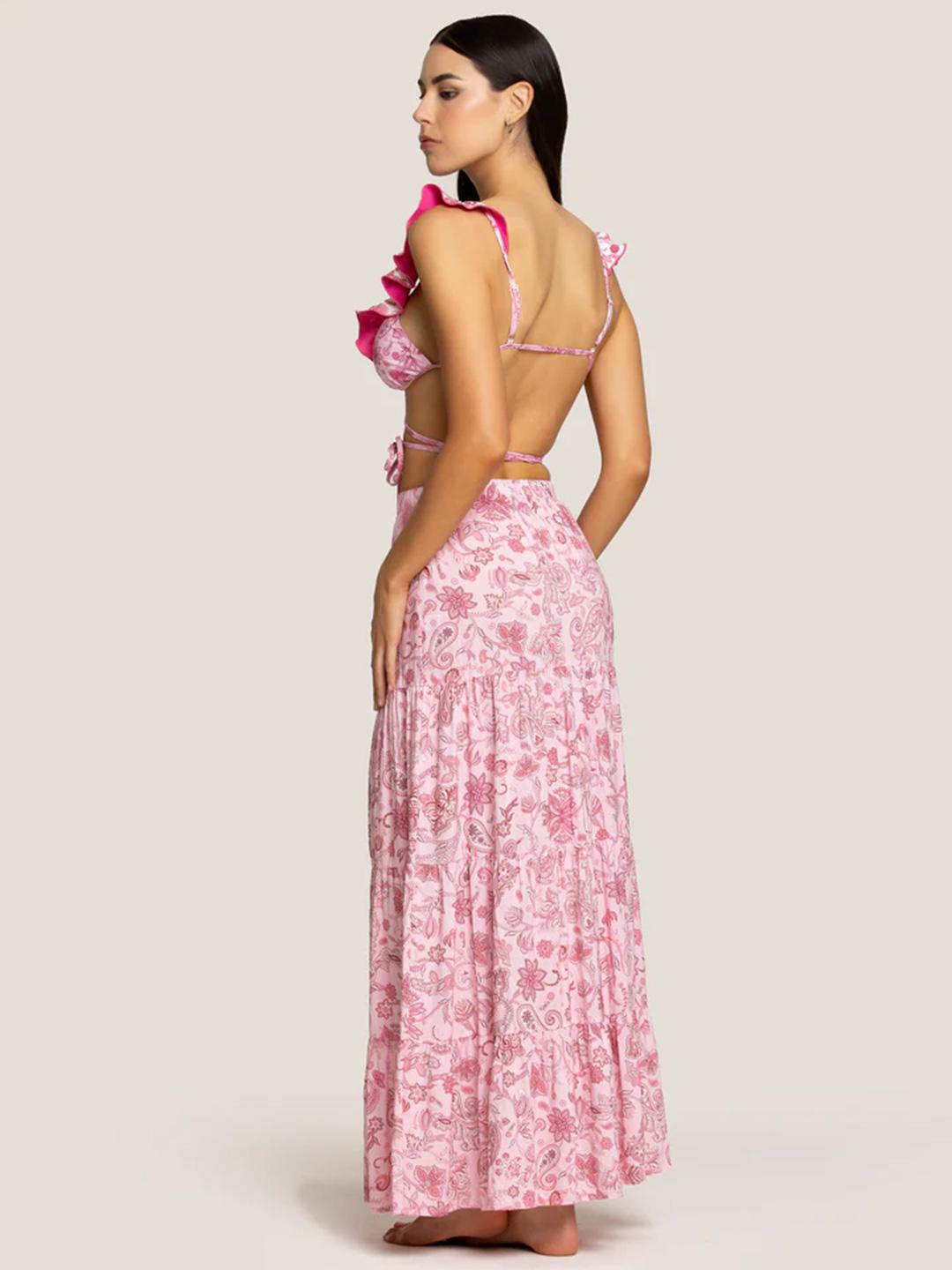 4Giveness Antibes gonna lunga rosa a bandana