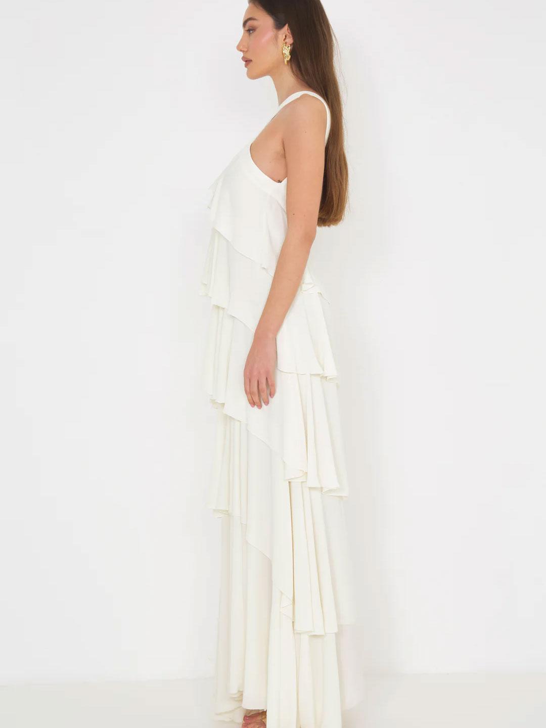 Silence abito panna con balze