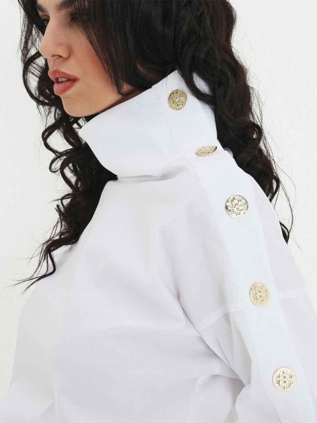 Silence Crater camicia bianco manica lunga