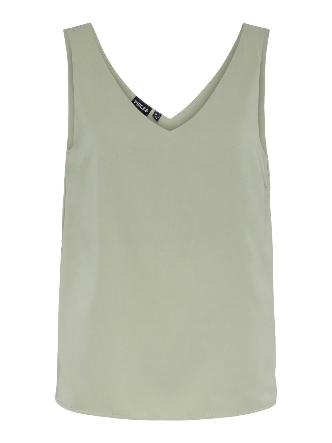 Pieces top beige scollo a V