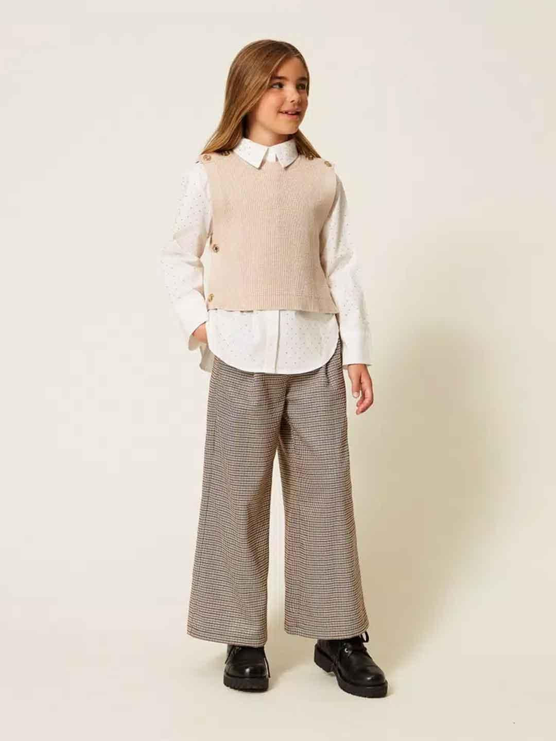 Twinset gilet kids beige in lana