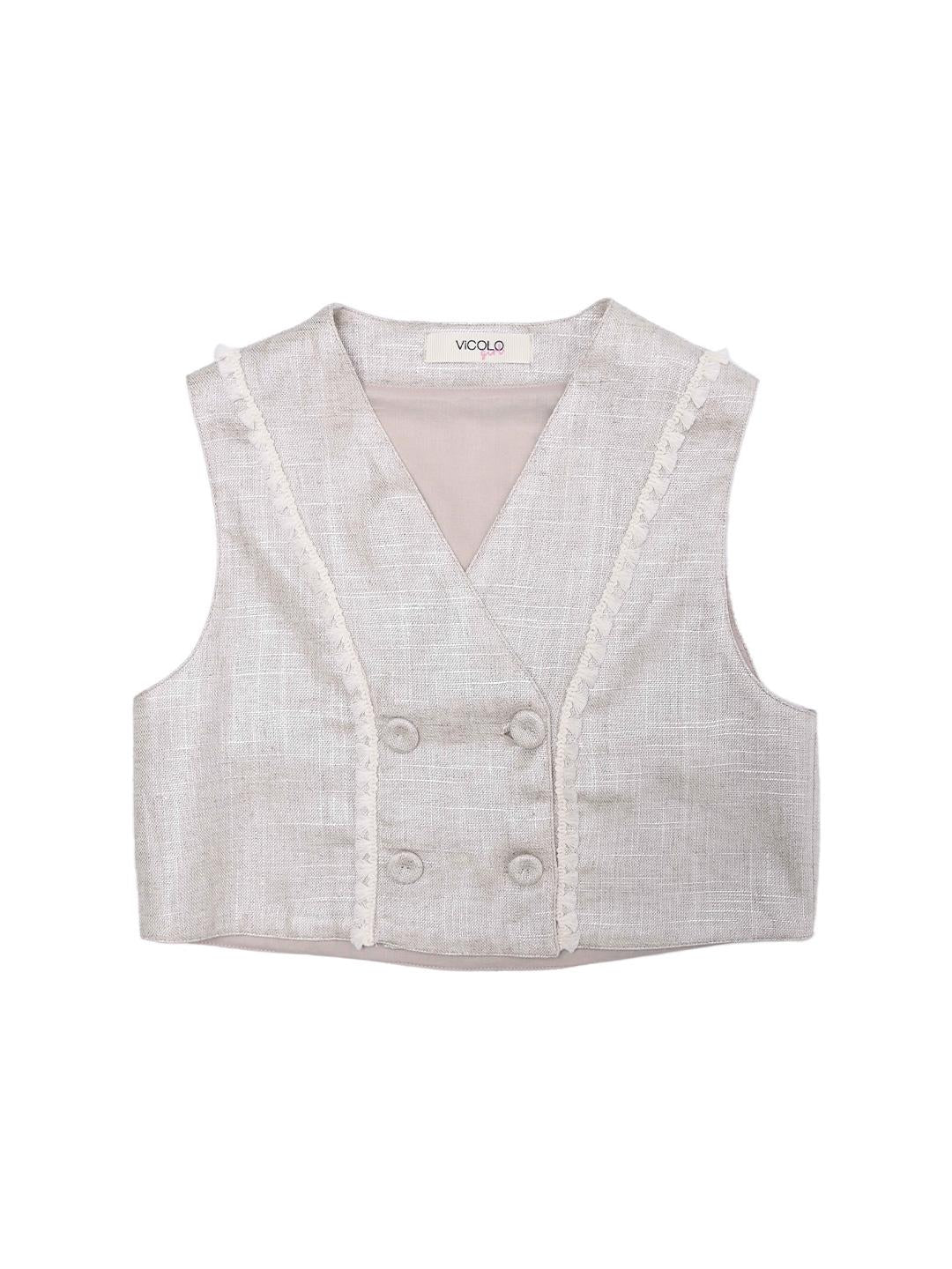 Vicolo gilet kids beige con mini nappine