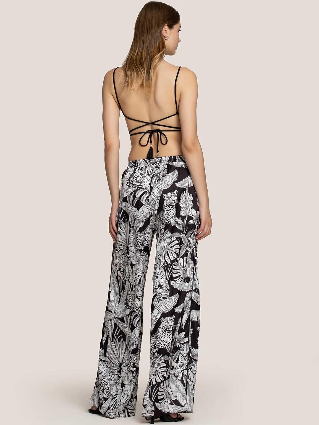 4Giveness Black & White pantalone nero a palazzo