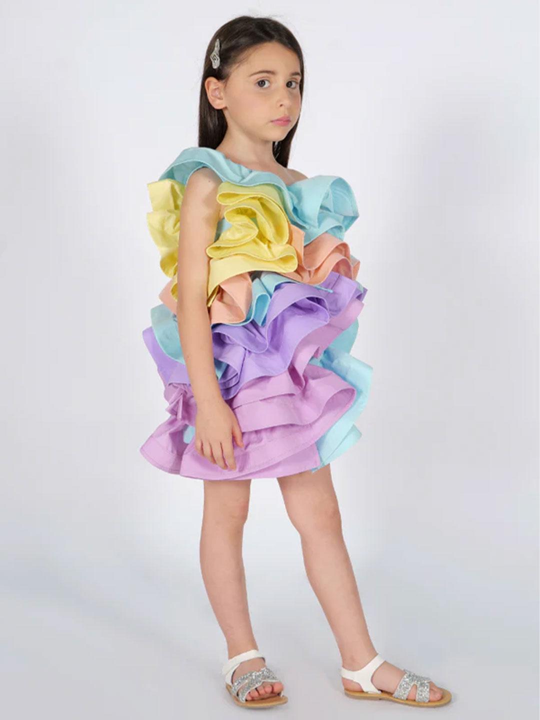 Fun & Fun abito kids multicolor con voilant