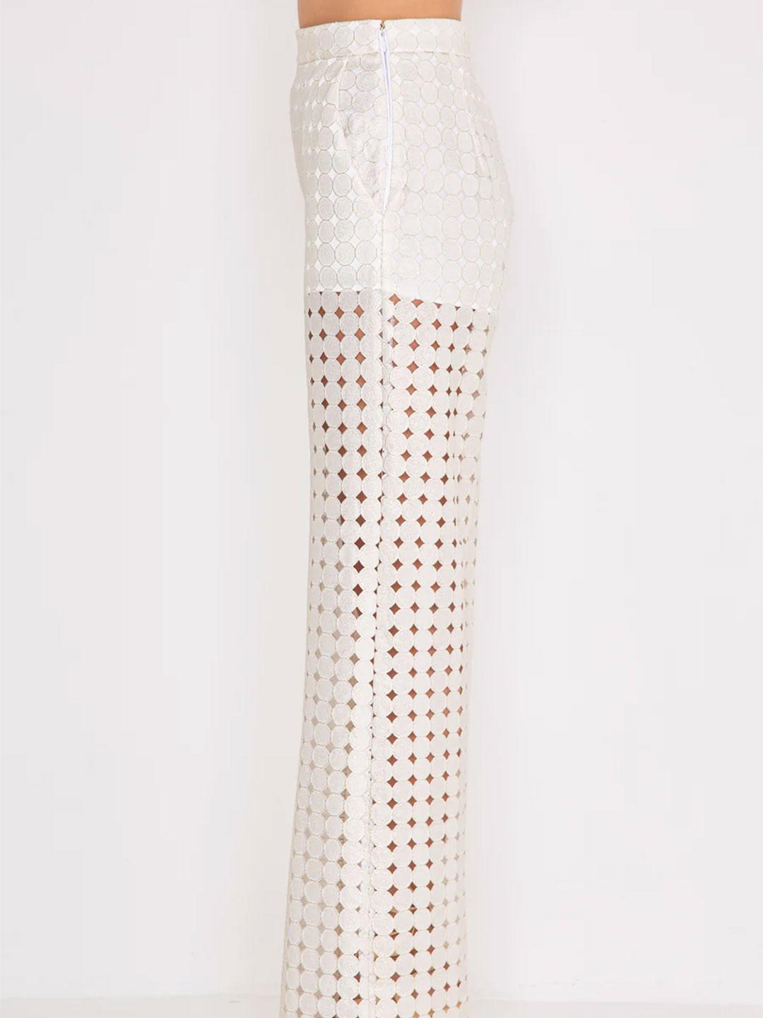 Silence Circles pantaloni panna traforato