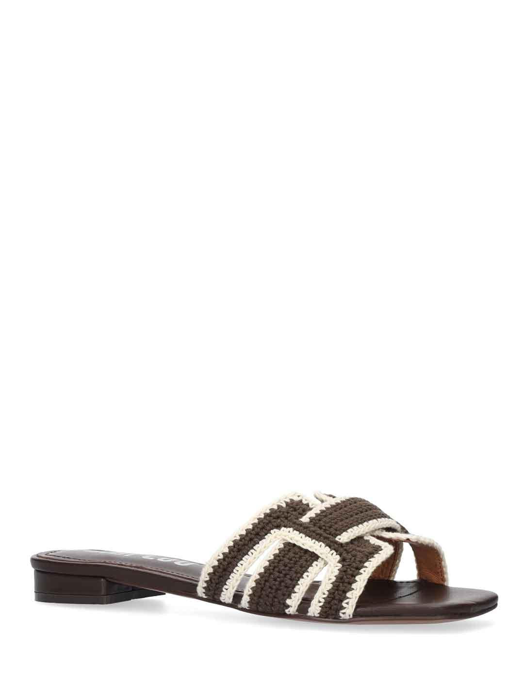 Bibi Lou Holly Flat sandali marrone in corda