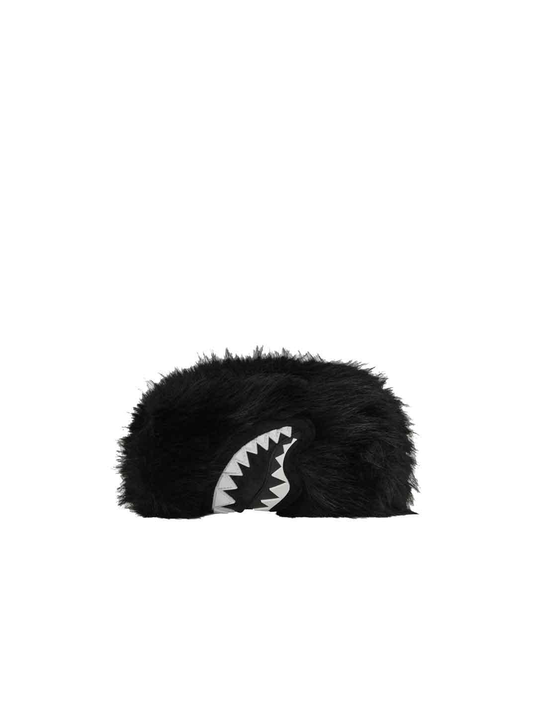 Sprayground pochette nero con pelliccia