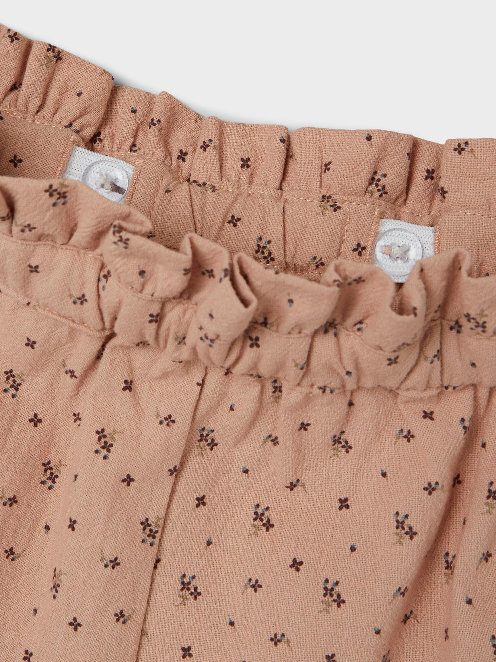 Lil' Atelier pantaloni kids rosa fantasia fiori allover