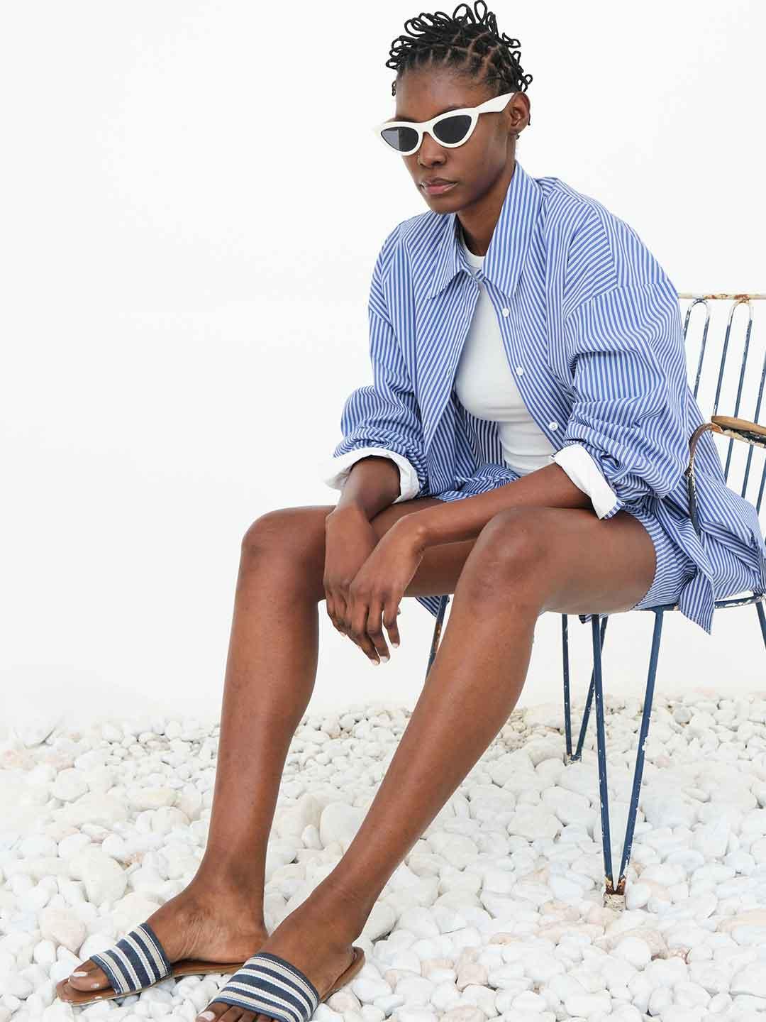 Eleh camicia blu a righe