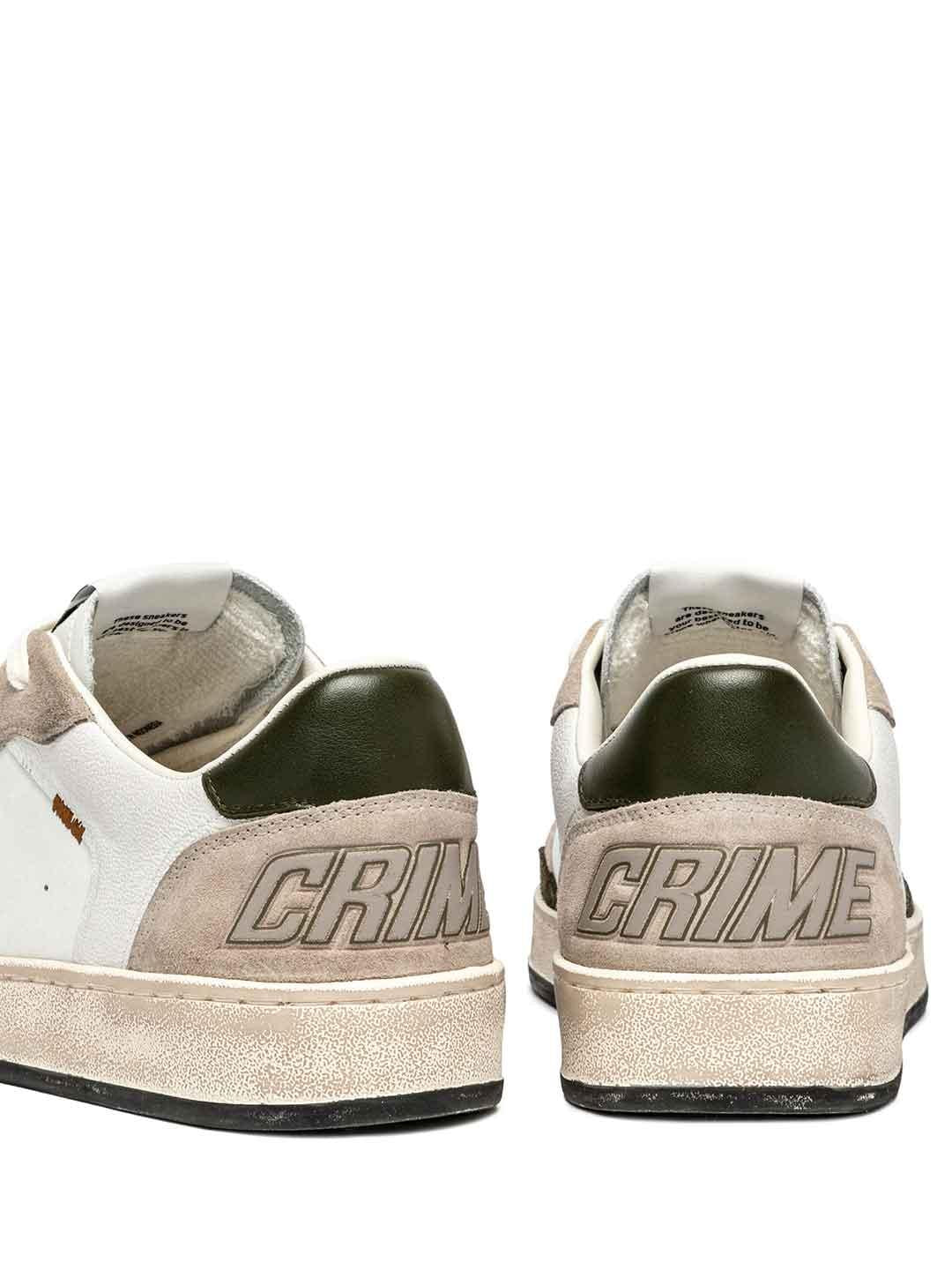 Crime Chelsea sneakers bianco con tab verde