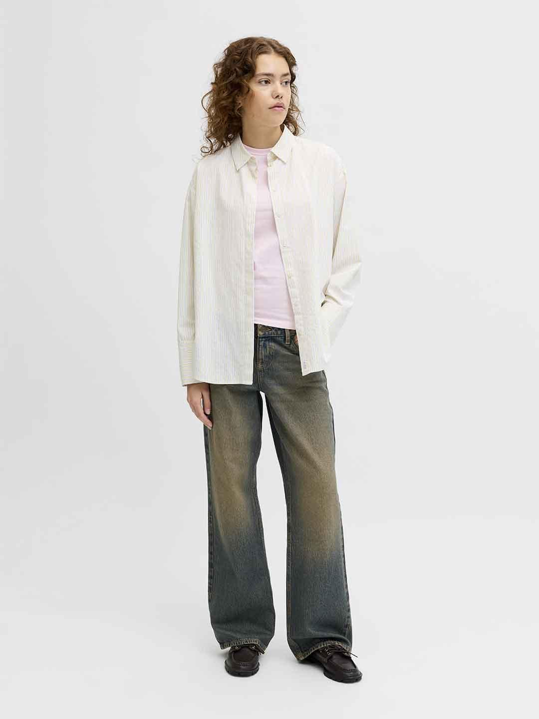 JJXX Caro camicia bianco a righe