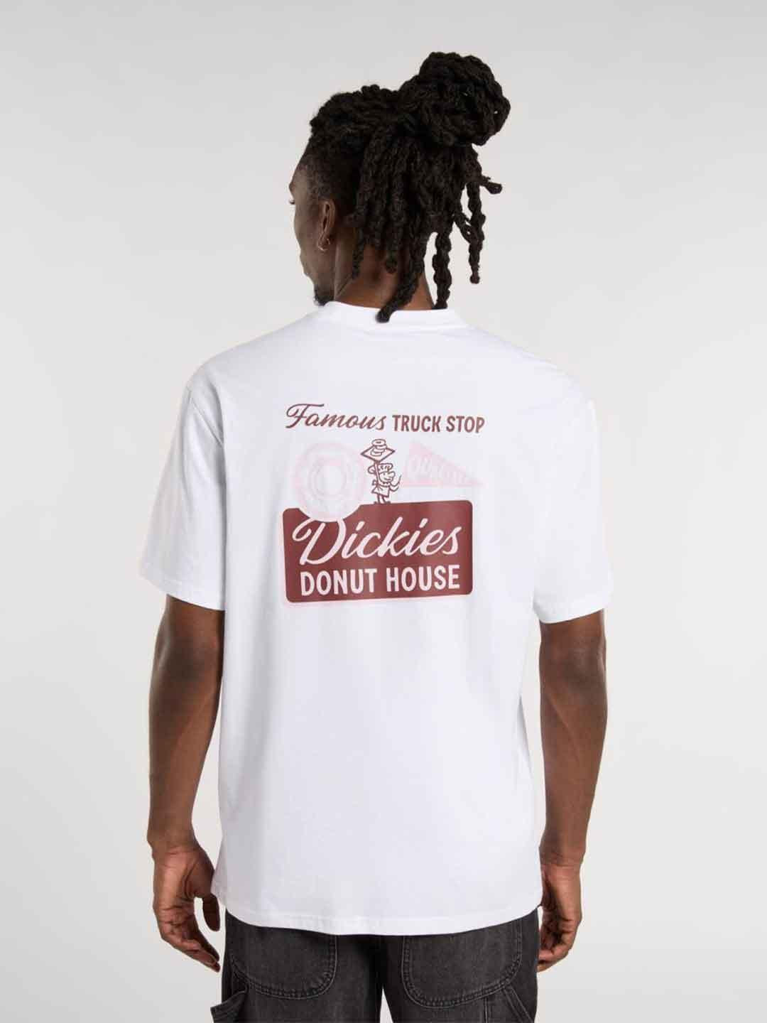 Dickies Donut House t-shirt bianco con stampa retro