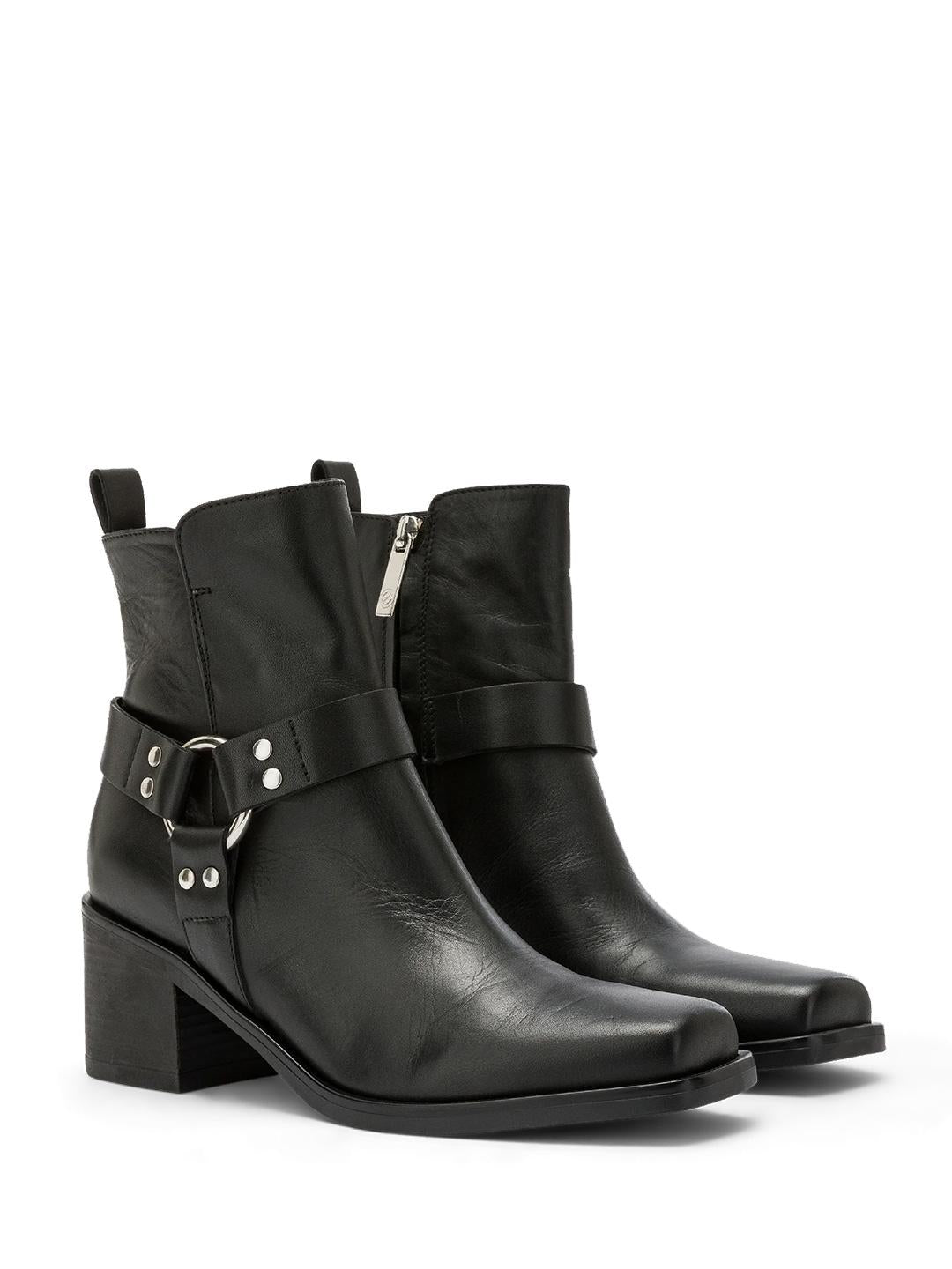 Carmens Holly Ring tronchetto nero in pelle