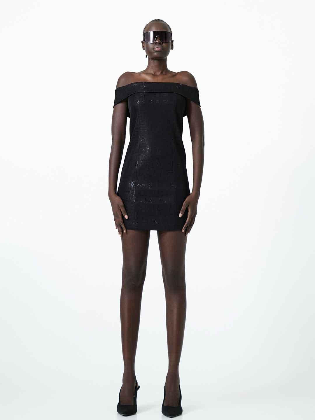 Eleh abito nero con paillettes
