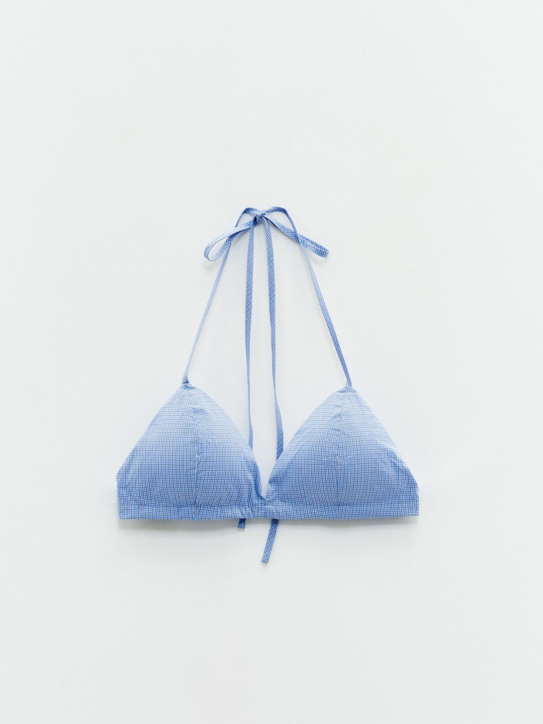 Eleh top celeste a quadri