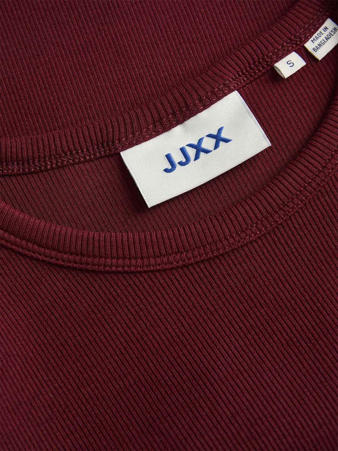 JJXX Feline t-shirt bordeaux manica lunga