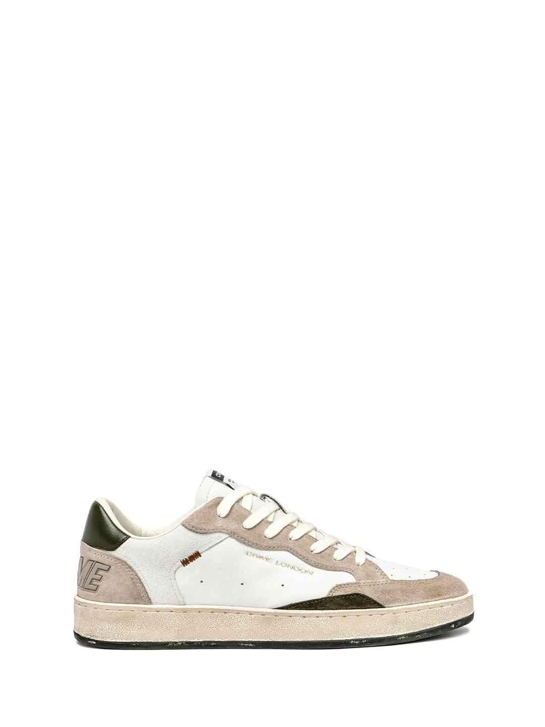 Crime Chelsea sneakers bianco con tab verde