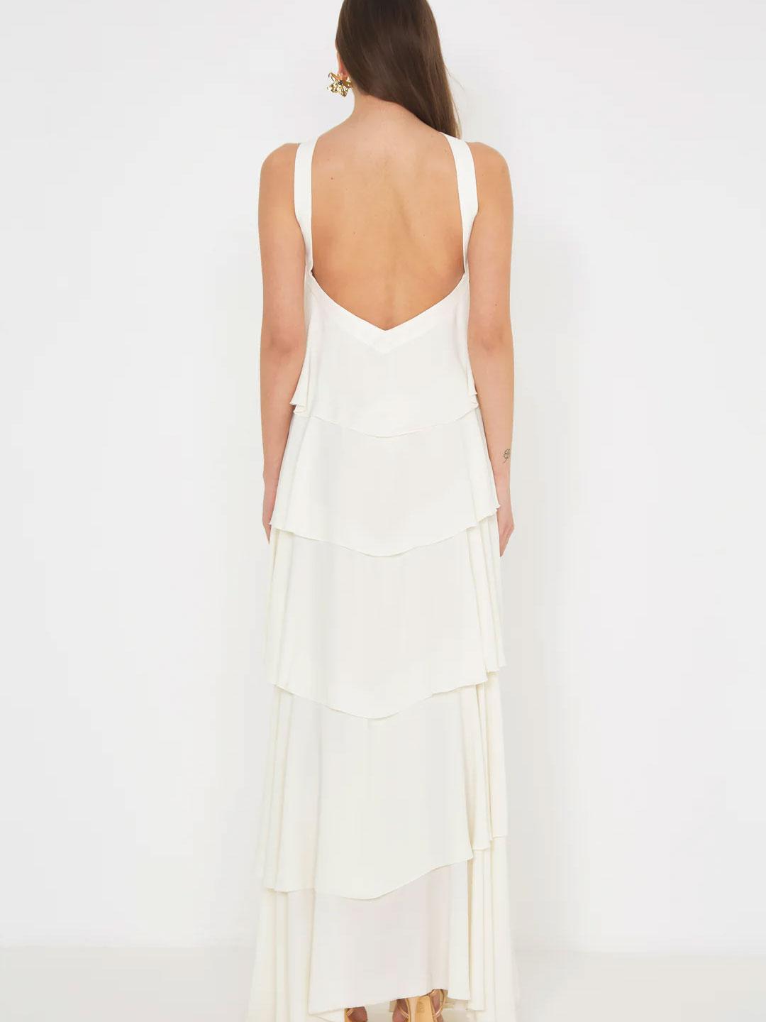 Silence abito panna con balze