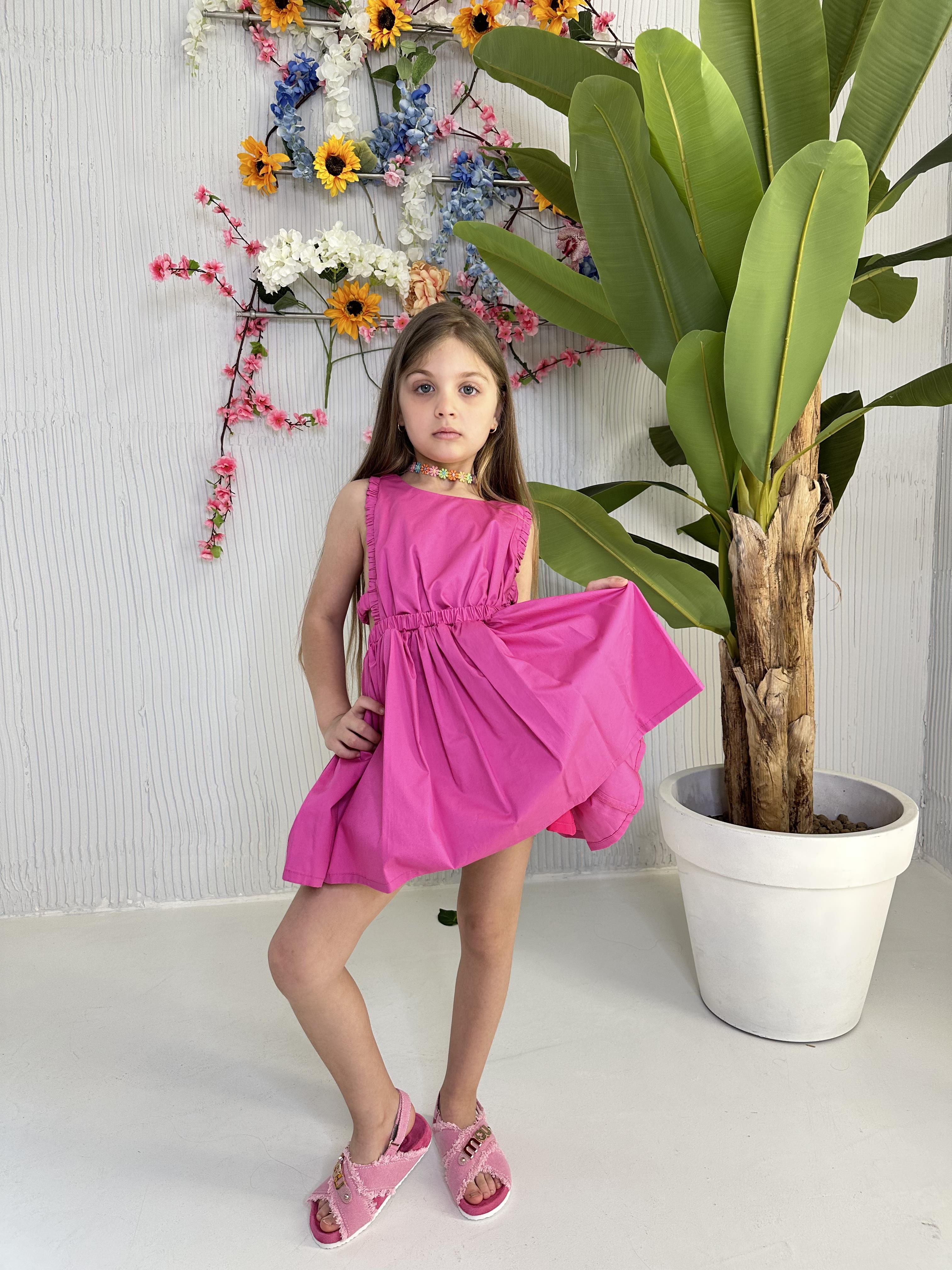Vicolo abito kids fucsia incrocio sul retro
