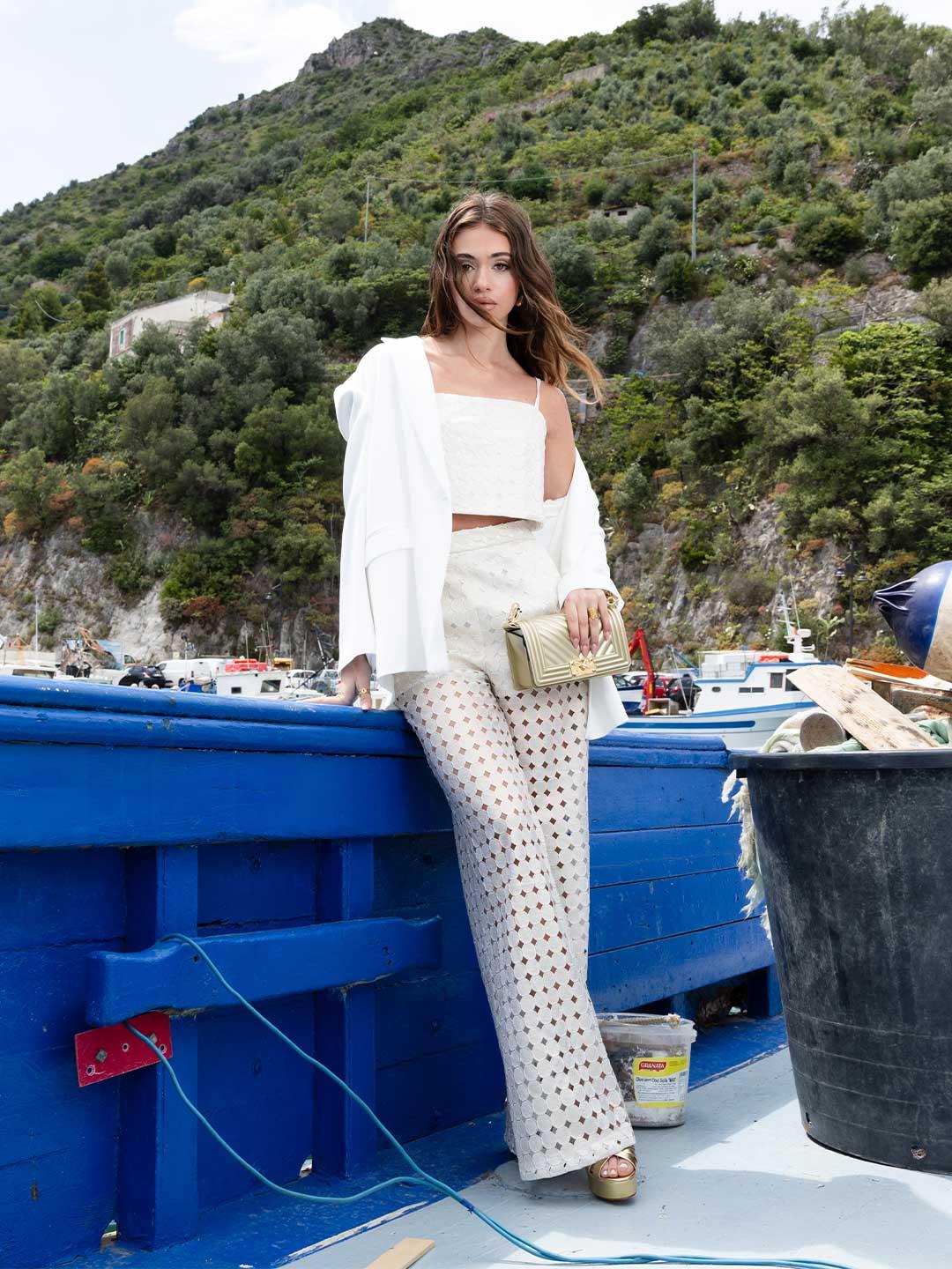 Silence giacca bianco doppio petto