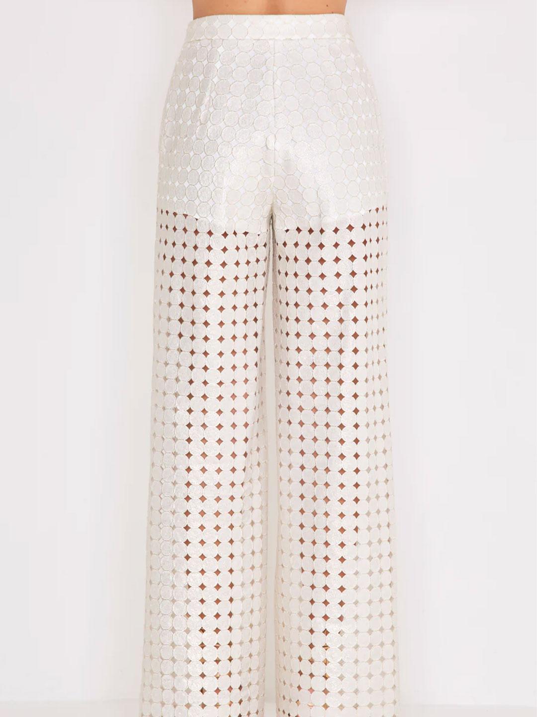 Silence Circles pantaloni panna traforato