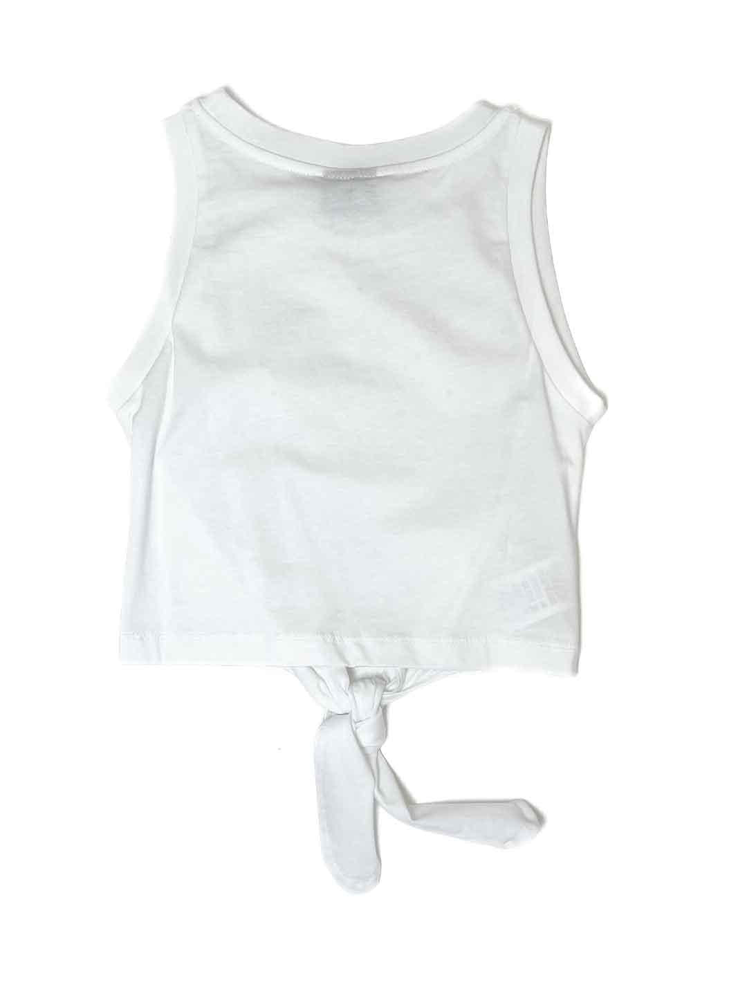 Disclaimer canotta kids bianco con strass