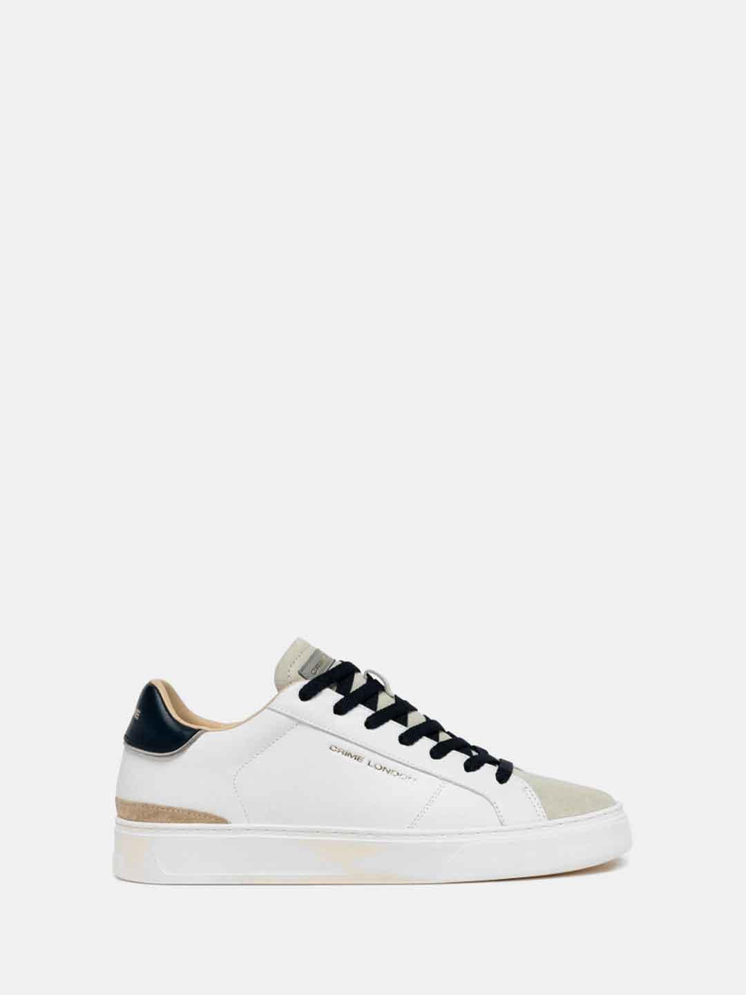 Crime Blade sneakers bianco con tab blu