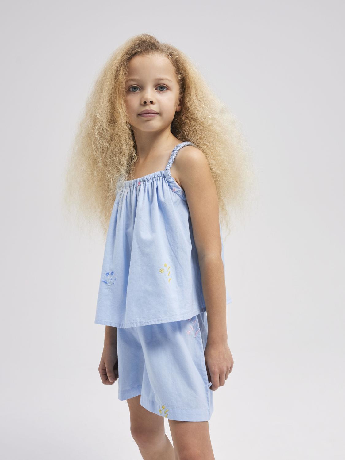 Name It top kids celeste con ricami fiori