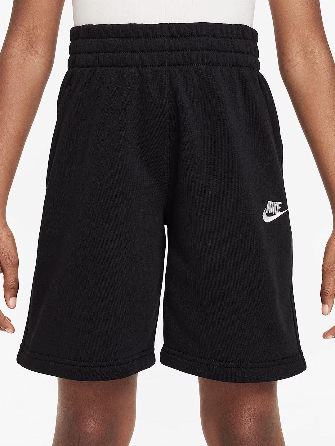 Nike bermuda kids nero con logo bianco