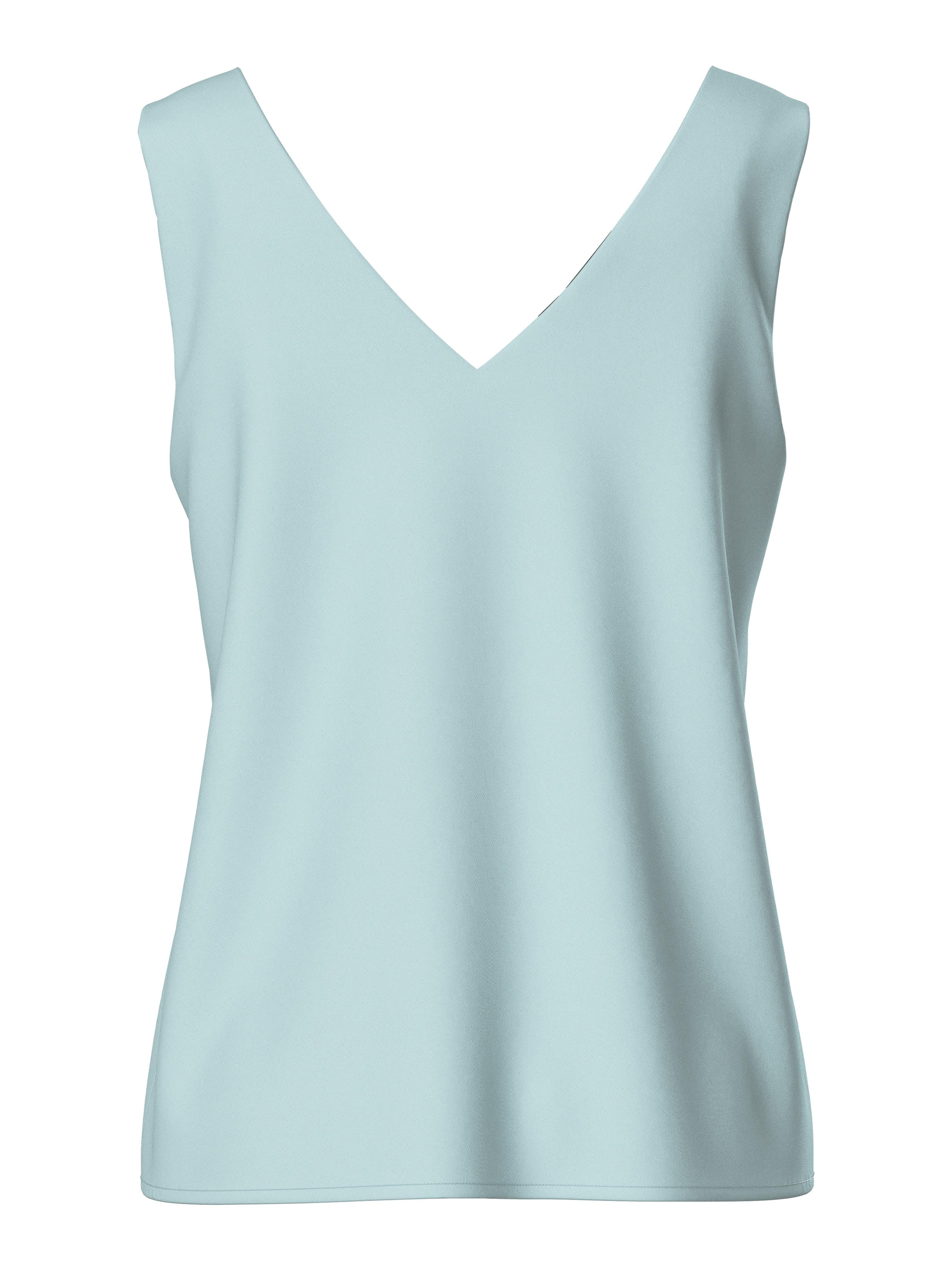 Pieces top azzurro scollo a V