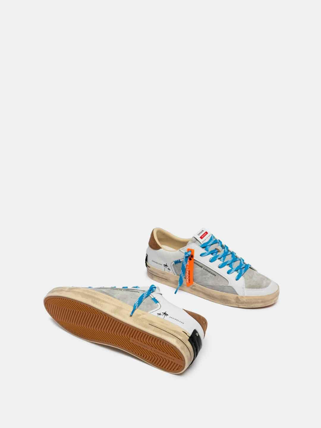 Crime Sk8 Deluxe sneakers bianco tab cuoio